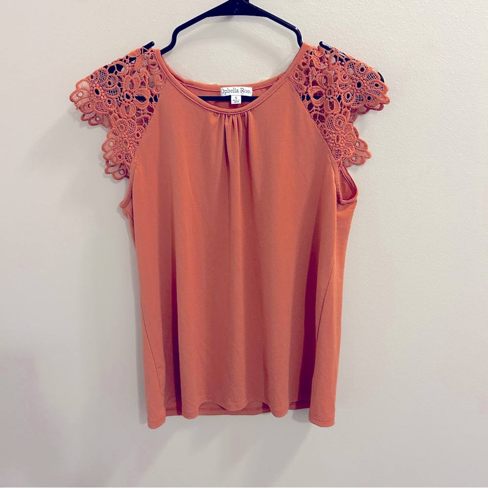 Ophelia Roe women’s top Size smalll detailed cap sleeve - Picture 1 of 4